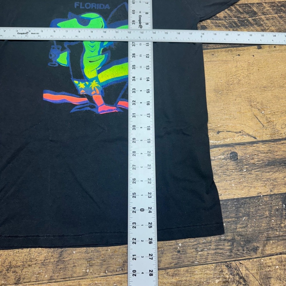 Vintage Hanes 50/50 T-Shirt Black‎ S/m Florida Colorful Single Stitch 90s Surf - Picture 4 of 6